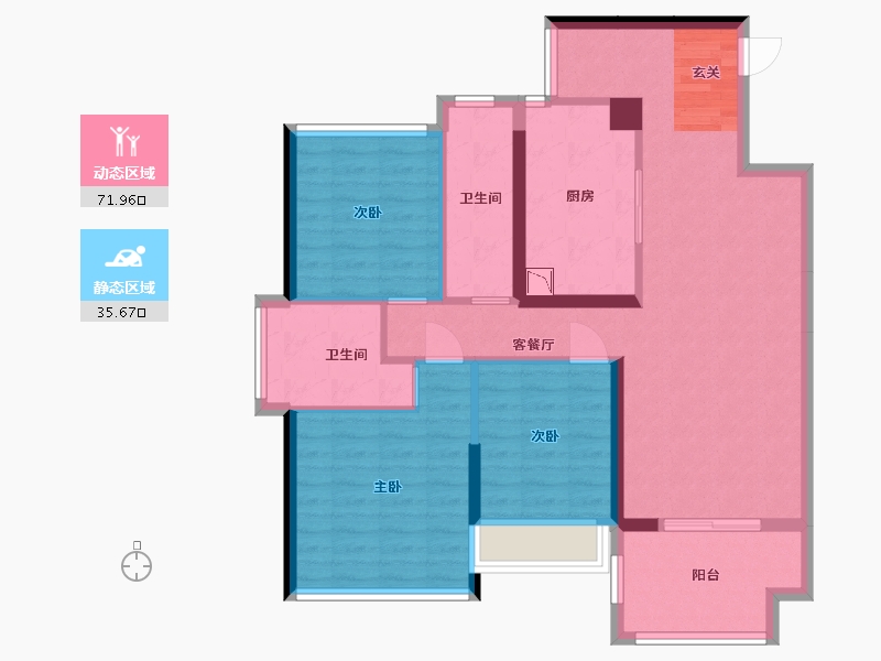 广东省-湛江市-假日名苑-96.02-户型库-动静分区