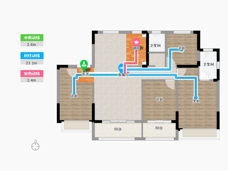 江苏省-扬州市-时润蓝湾-114.15-户型库-动静线