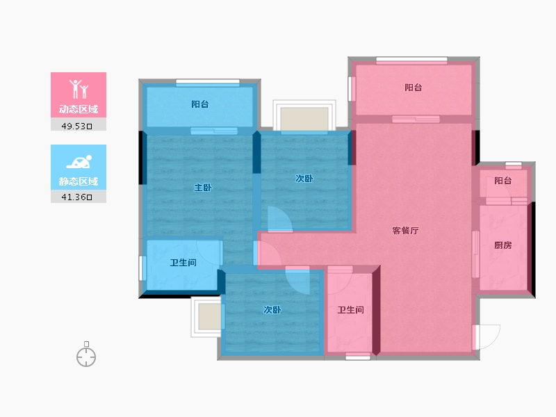 四川省-广安市-观澜·梧桐郡-79.68-户型库-动静分区