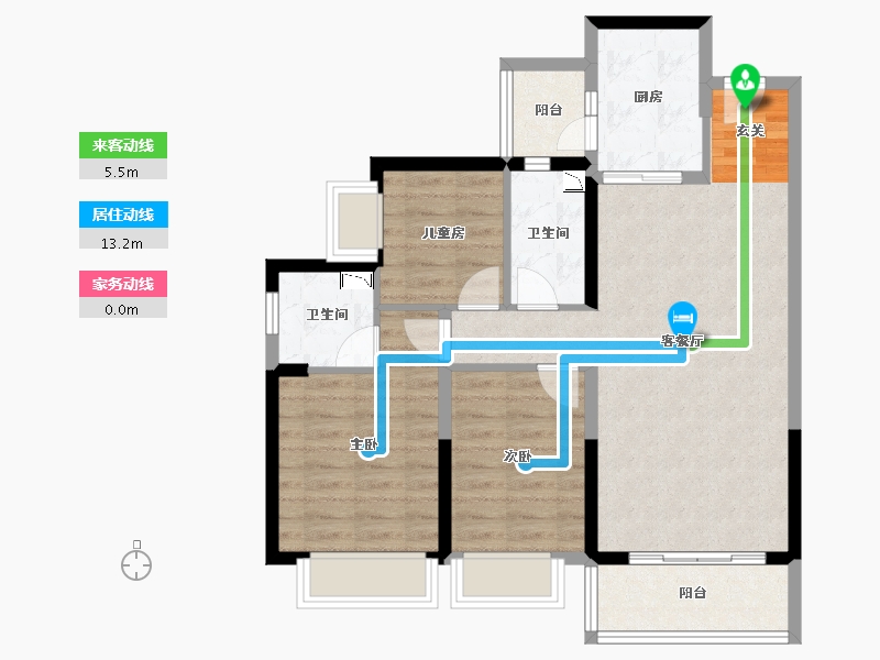 广东省-东莞市-信鸿誉庭-78.86-户型库-动静线