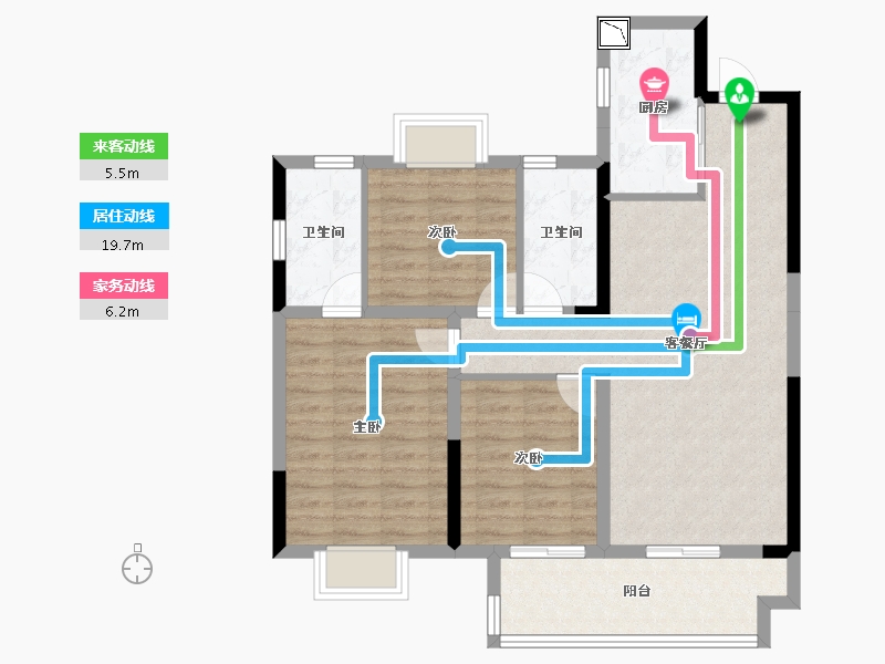 安徽省-阜阳市-融创城-87.98-户型库-动静线