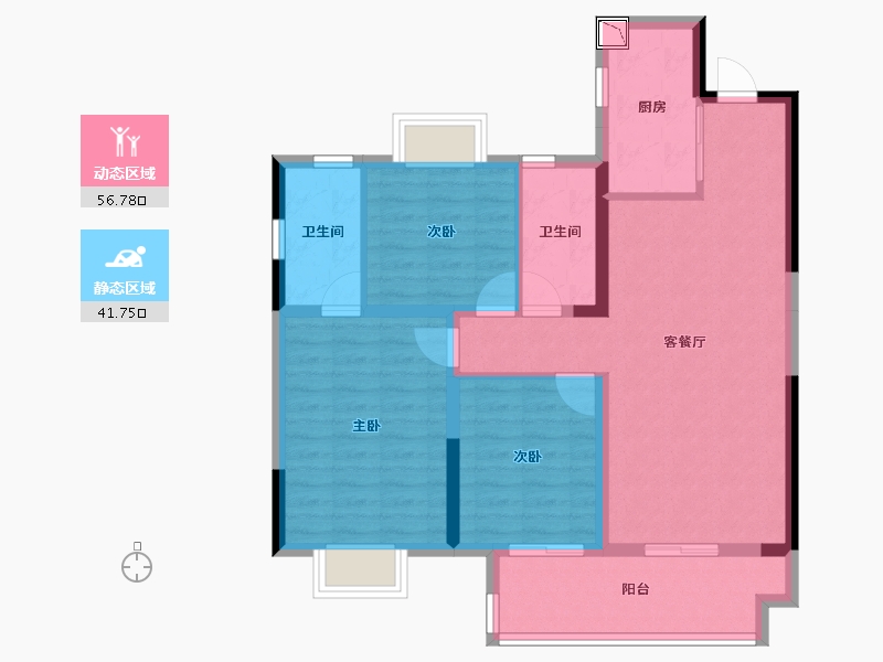 安徽省-阜阳市-融创城-87.98-户型库-动静分区