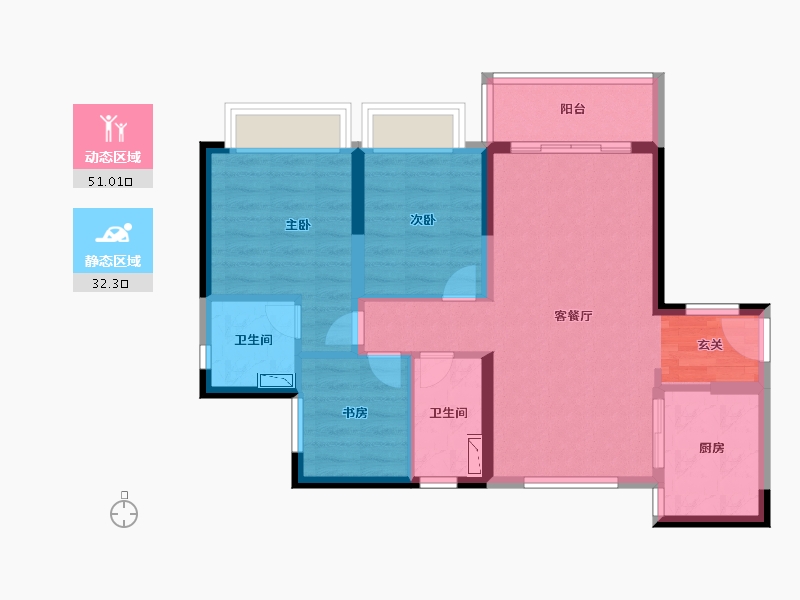 广东省-东莞市-信鸿誉庭-73.64-户型库-动静分区