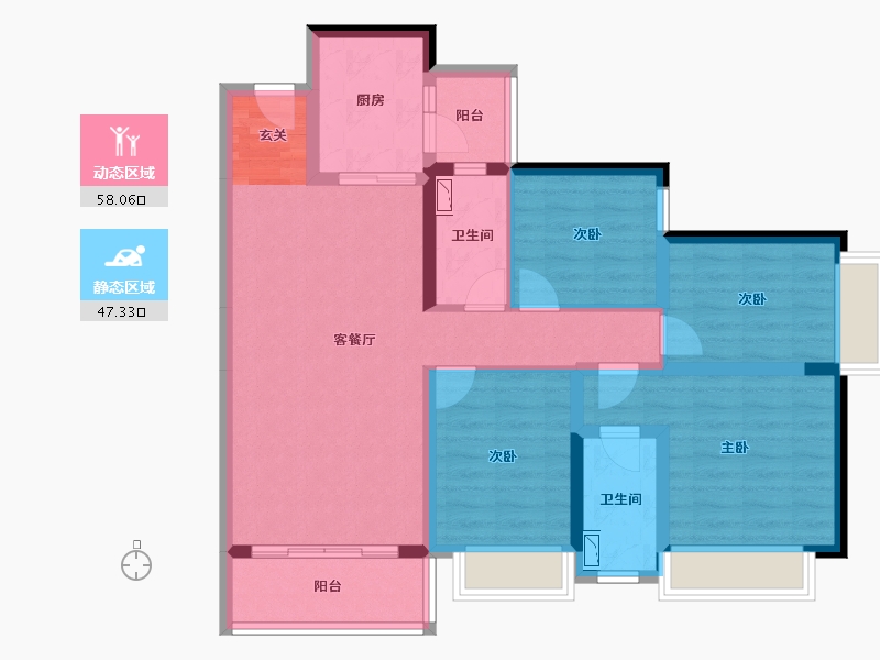 广东省-东莞市-信鸿誉庭-92.63-户型库-动静分区