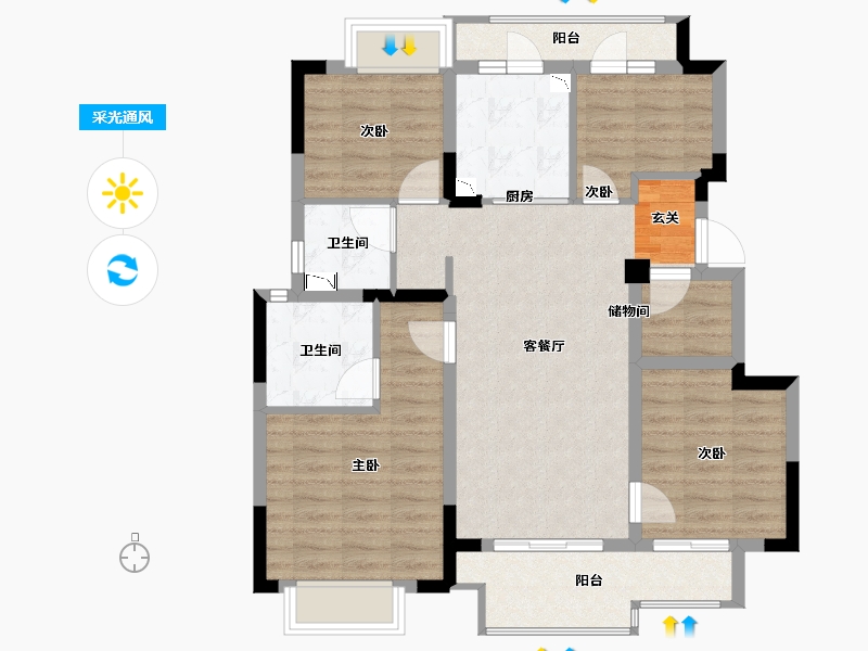 江西省-南昌市-新城悦隽时代-91.20-户型库-采光通风