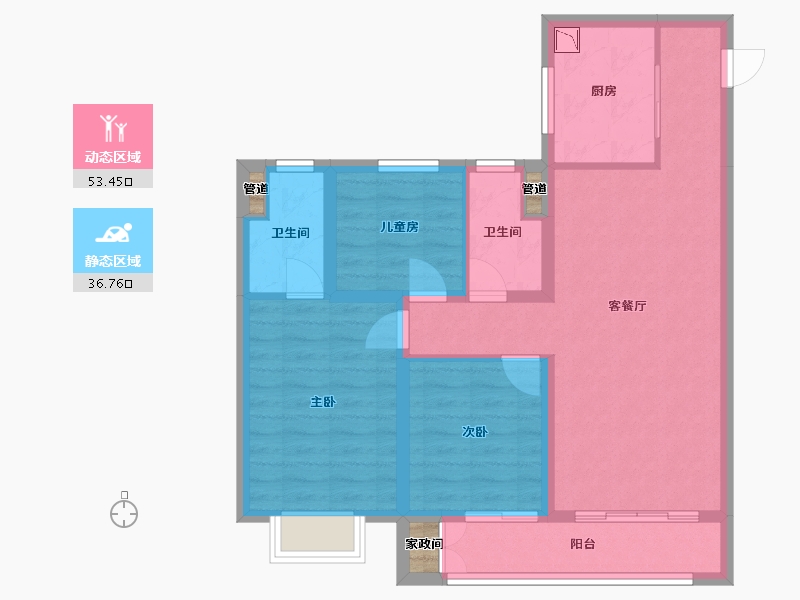 山西省-太原市-保利和光尘樾-81.64-户型库-动静分区