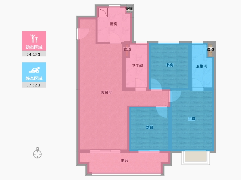 山西省-太原市-华侨城・天鹅堡-80.80-户型库-动静分区