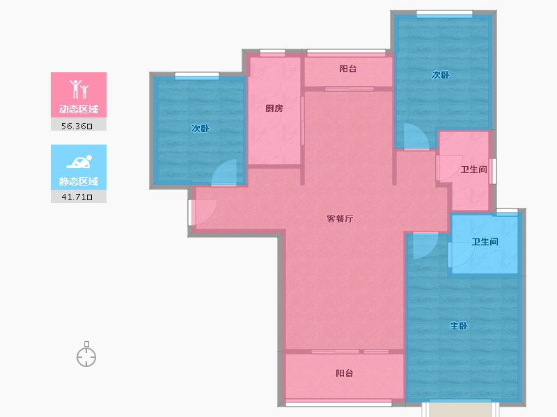 陕西省-西安市-大华锦绣前程-89.17-户型库-动静分区