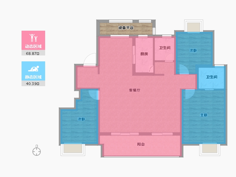 江西省-南昌市-宜丰新旅明樾府-102.44-户型库-动静分区