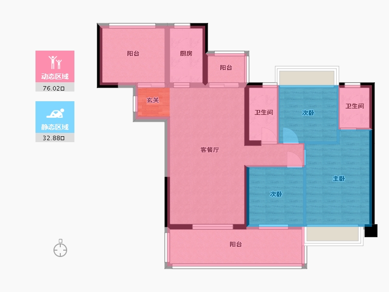 广东省-湛江市-壹号公馆-97.63-户型库-动静分区