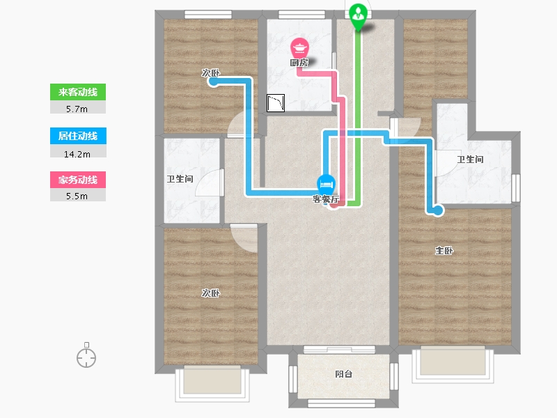 山西省-太原市-十二院城-90.94-户型库-动静线