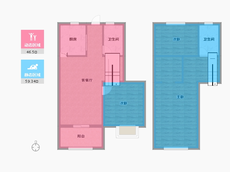 安徽省-芜湖市-伟星天境-94.40-户型库-动静分区