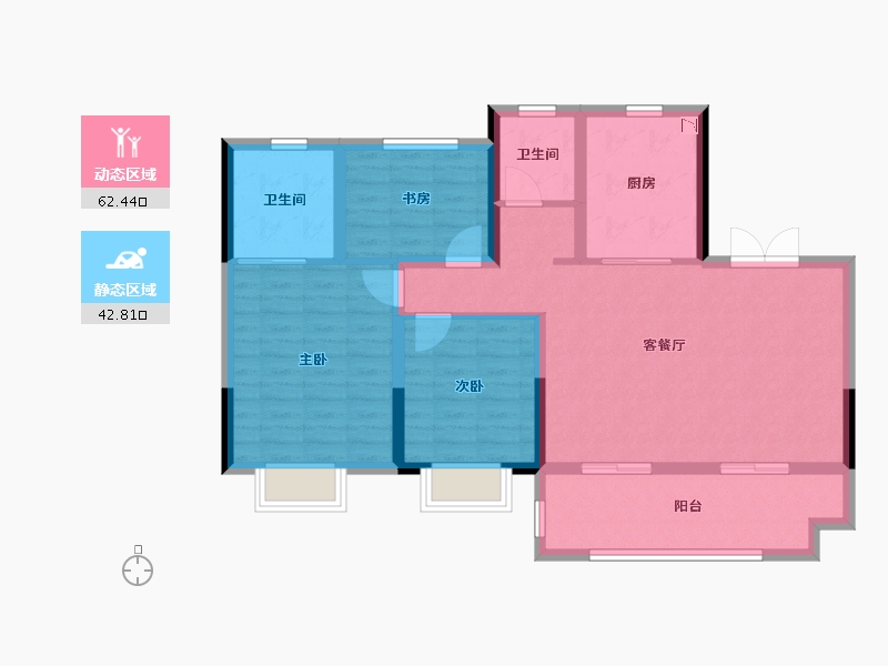 安徽省-芜湖市-怡康江郡-94.40-户型库-动静分区