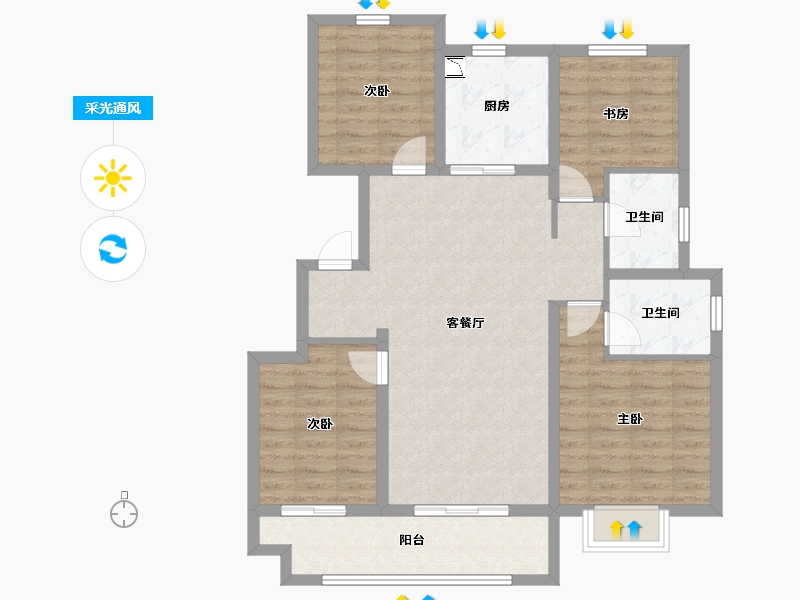 安徽省-芜湖市-伟星天境-98.78-户型库-采光通风