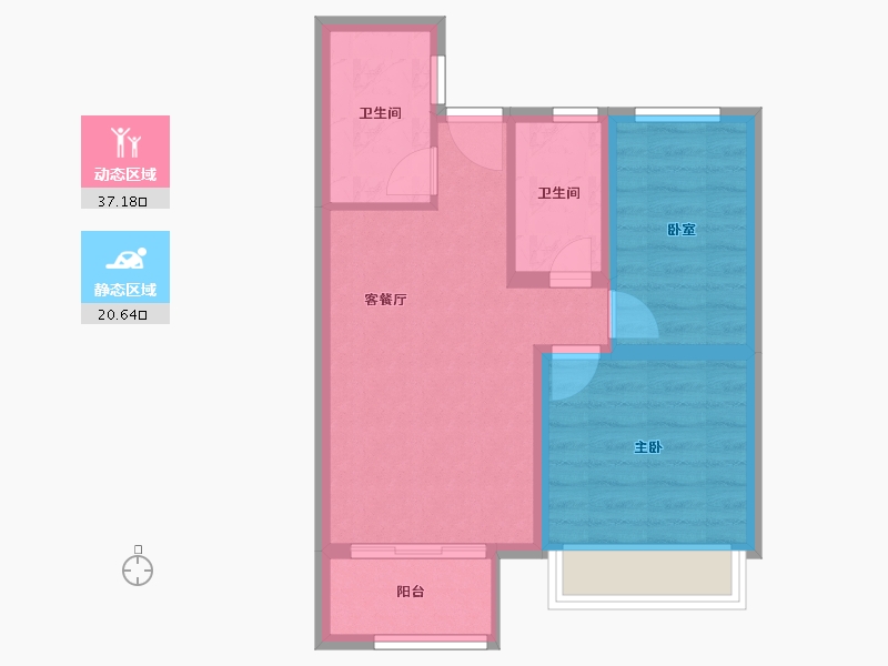 浙江省-丽水市-凤凰台-51.20-户型库-动静分区