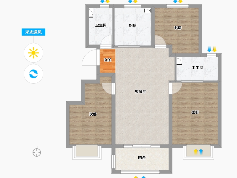 天津-天津市-新城悦隽公元-88.00-户型库-采光通风