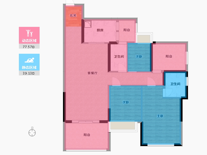 广东省-湛江市-华和南国茗苑-103.90-户型库-动静分区