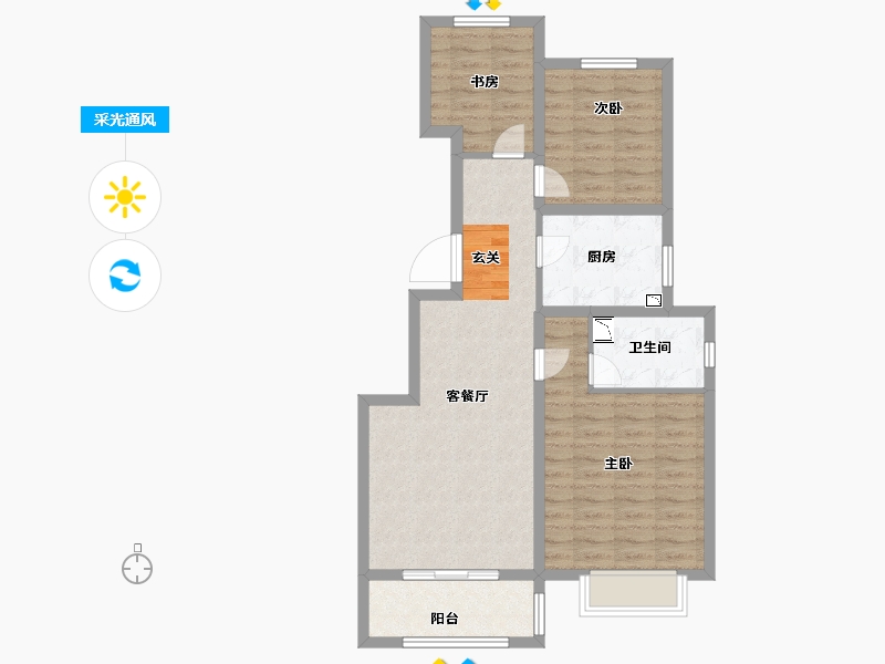 天津-天津市-新城悦隽公元-76.00-户型库-采光通风