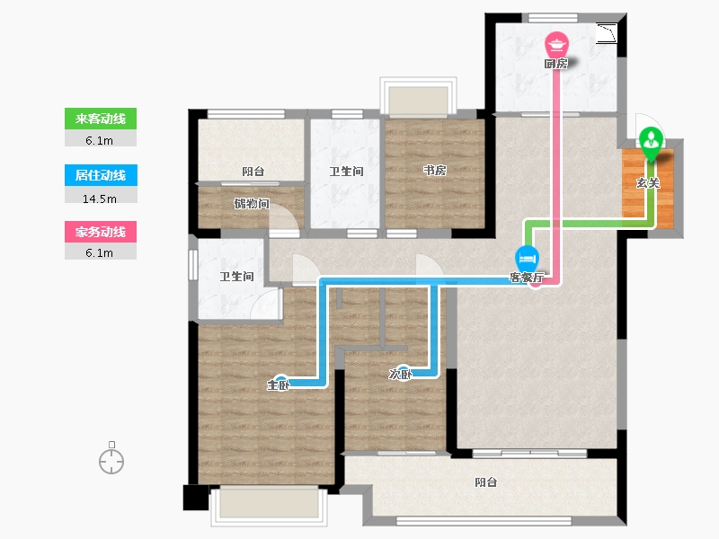 湖北省-襄阳市-襄阳吾悦广场-113.60-户型库-动静线