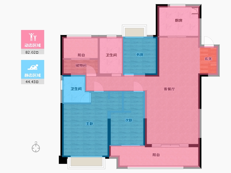 湖北省-襄阳市-襄阳吾悦广场-113.60-户型库-动静分区