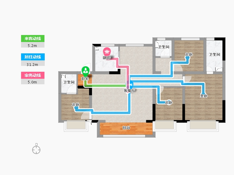 天津-天津市-中建壹方九里-101.16-户型库-动静线