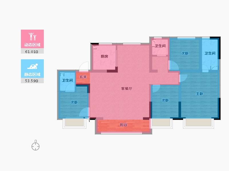 天津-天津市-中建壹方九里-101.16-户型库-动静分区