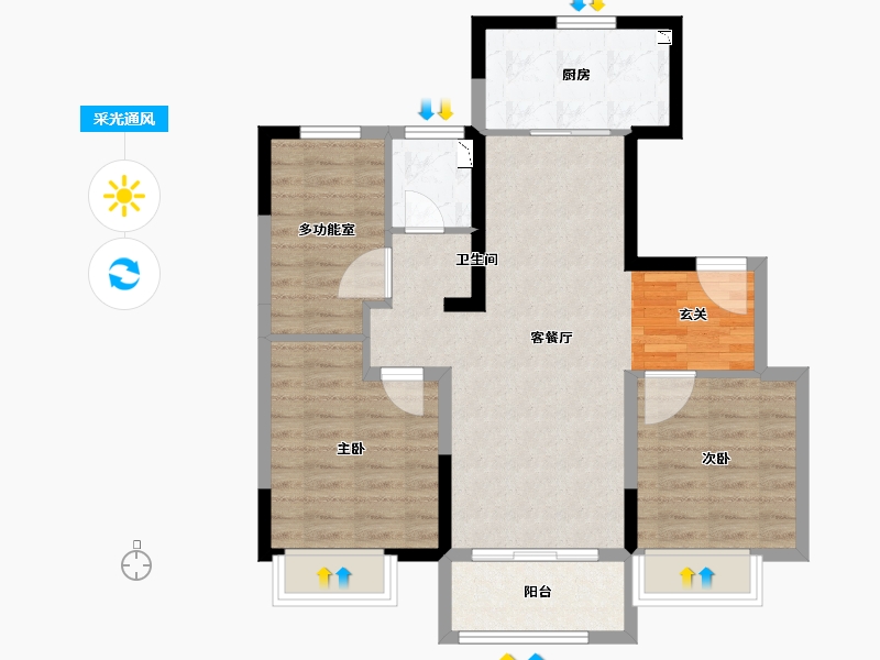 天津-天津市-碧桂园铂誉府-76.00-户型库-采光通风