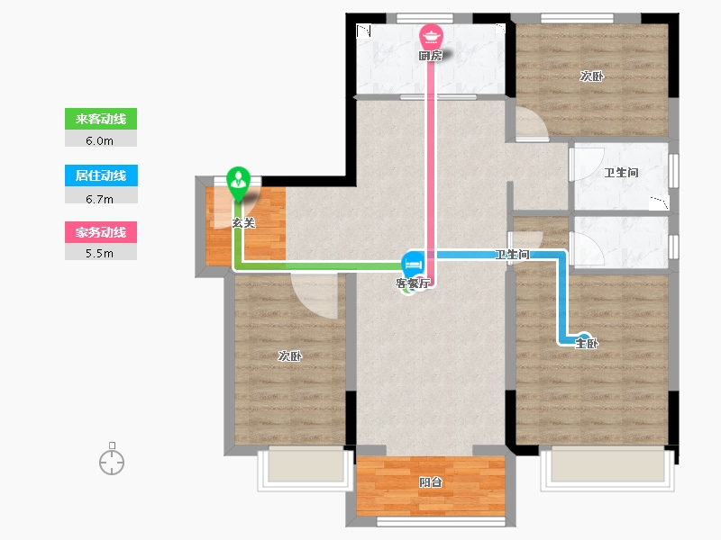 天津-天津市-碧桂园铂誉府-92.00-户型库-动静线