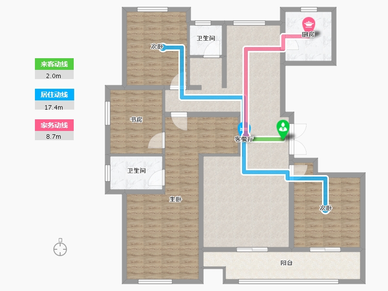 河南省-新乡市-理想国-144.00-户型库-动静线