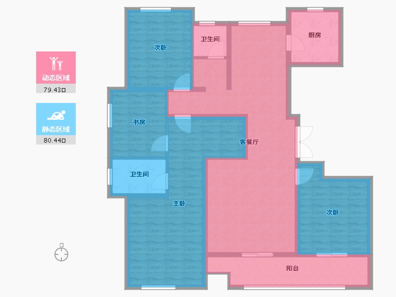 河南省-新乡市-理想国-144.00-户型库-动静分区