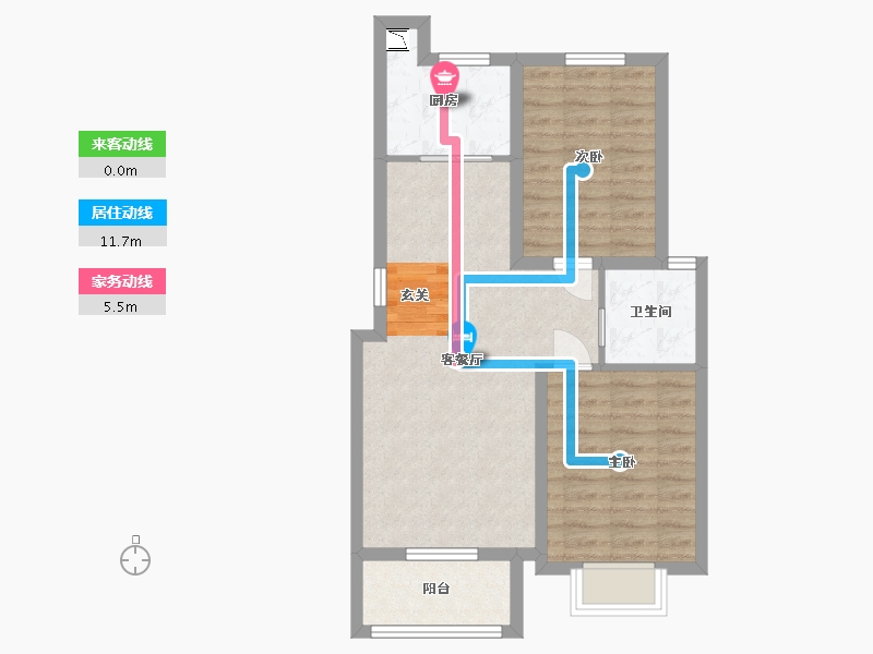 河北省-石家庄市-真实・桃园里-65.10-户型库-动静线