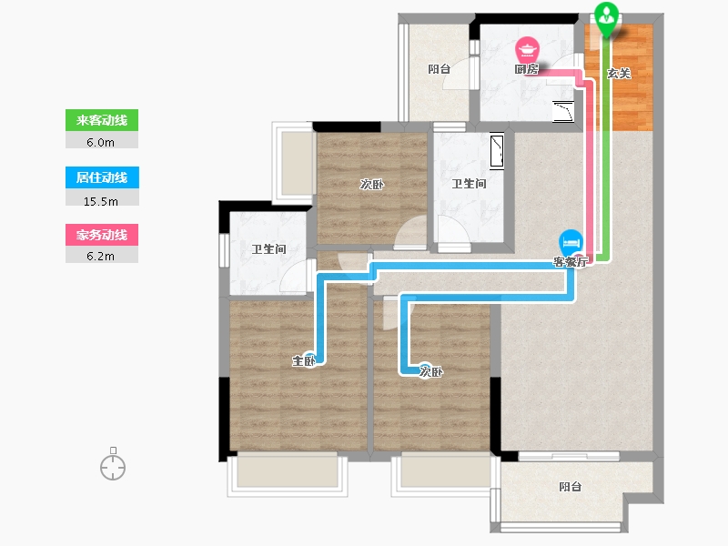 广东省-惠州市-保利云山堂悦-88.71-户型库-动静线