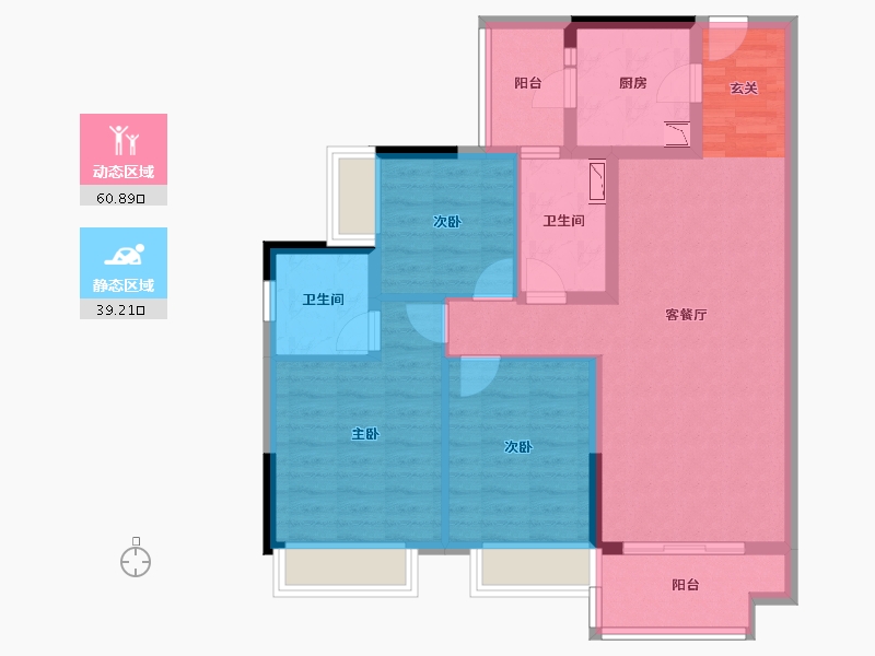 广东省-惠州市-保利云山堂悦-88.71-户型库-动静分区