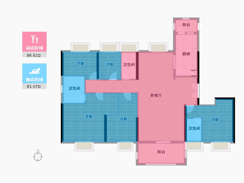 广东省-清远市-碧桂园江与峸-151.11-户型库-动静分区