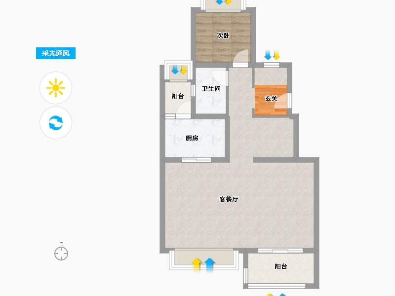 四川省-成都市-保利珑堂里院-72.68-户型库-采光通风