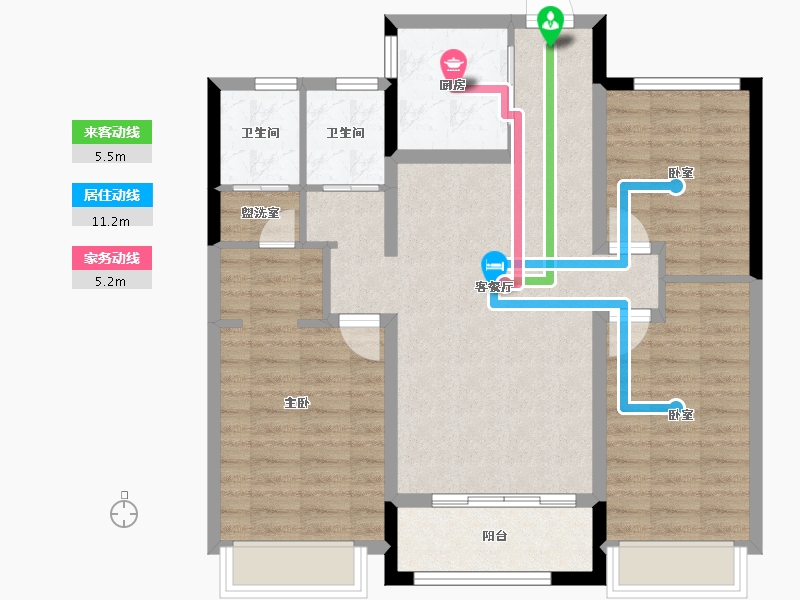 山东省-潍坊市-德润铂悦-88.98-户型库-动静线