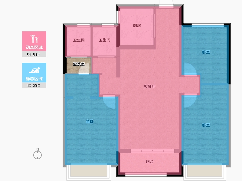 山东省-潍坊市-德润铂悦-88.98-户型库-动静分区