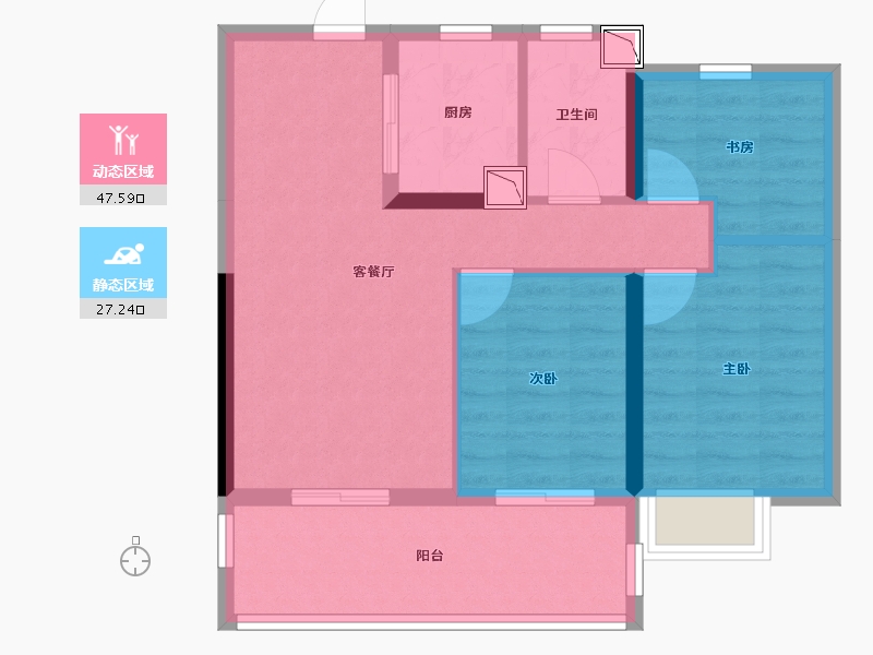 广西壮族自治区-梧州市-绿地梧州城际空间站-66.30-户型库-动静分区