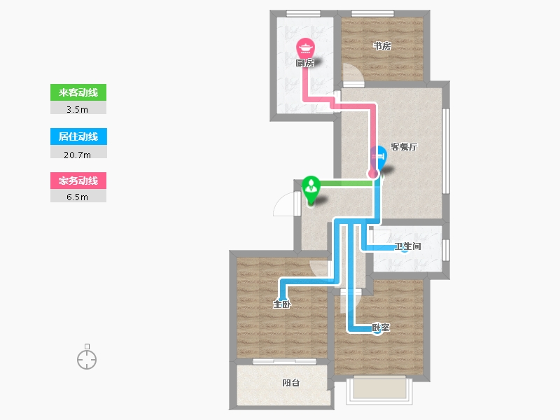 山东省-潍坊市-甘棠德智园-74.44-户型库-动静线