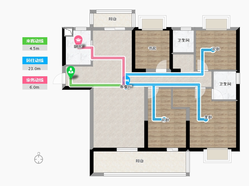 湖北省-宜昌市-碧桂园城央壹品-103.00-户型库-动静线