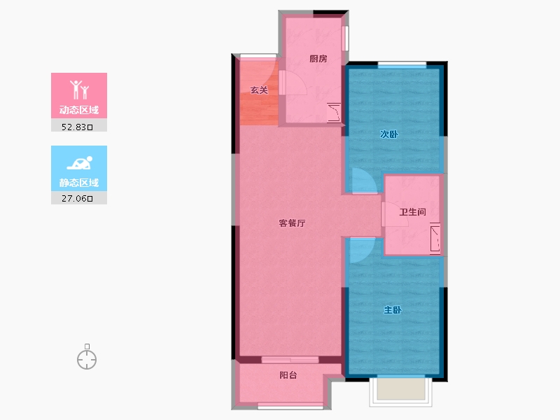 天津-天津市-红桥・九和府-70.96-户型库-动静分区