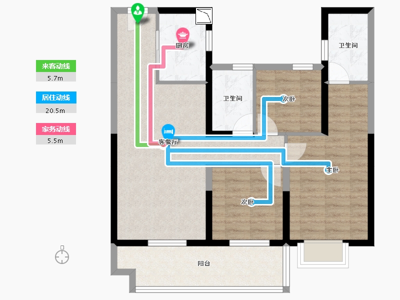 湖北省-宜昌市-碧桂园城央壹品-81.47-户型库-动静线