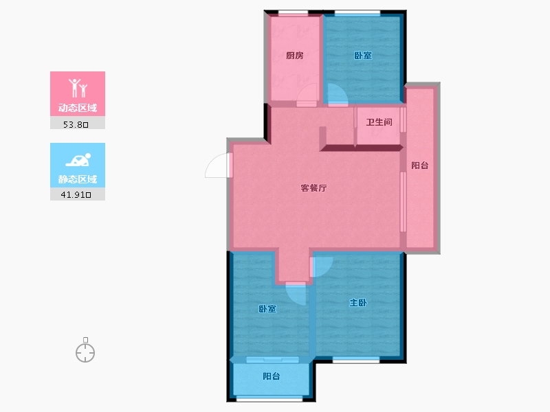 山东省-潍坊市-德润铂悦-83.80-户型库-动静分区