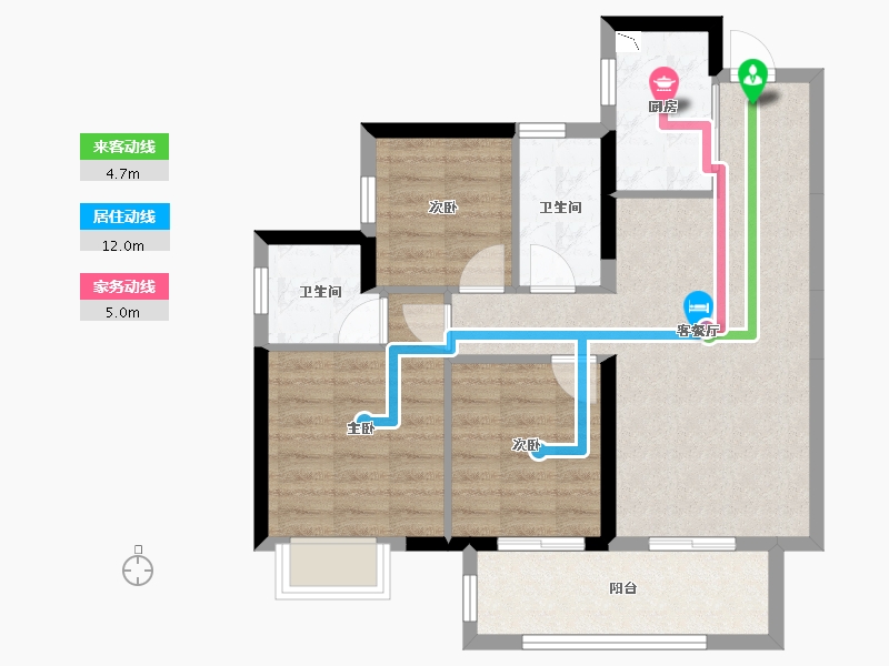 广西壮族自治区-南宁市-阳光城大唐世家-70.71-户型库-动静线