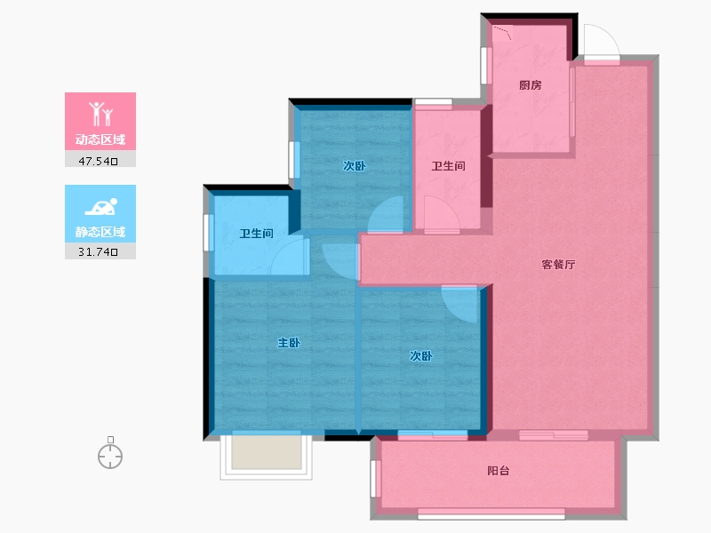 广西壮族自治区-南宁市-阳光城大唐世家-70.71-户型库-动静分区