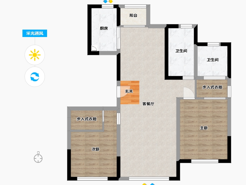 天津-天津市-泰丰七号-87.24-户型库-采光通风