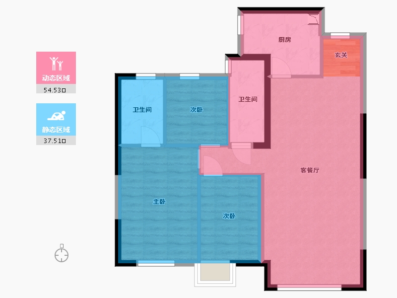 辽宁省-沈阳市-沈阳恒大时代新城-82.92-户型库-动静分区