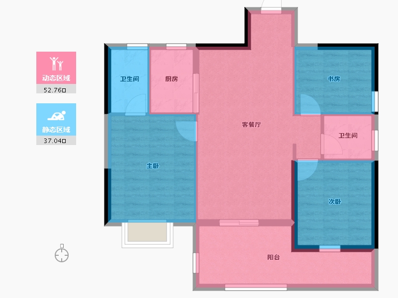 广西壮族自治区-南宁市-江宇梦想小镇花海城-80.80-户型库-动静分区