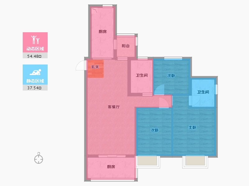 山东省-烟台市-恒大御海天下-81.87-户型库-动静分区