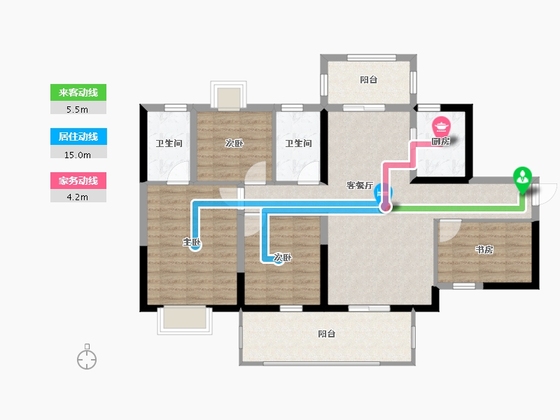 广西壮族自治区-南宁市-江宇梦想小镇花海城-98.80-户型库-动静线